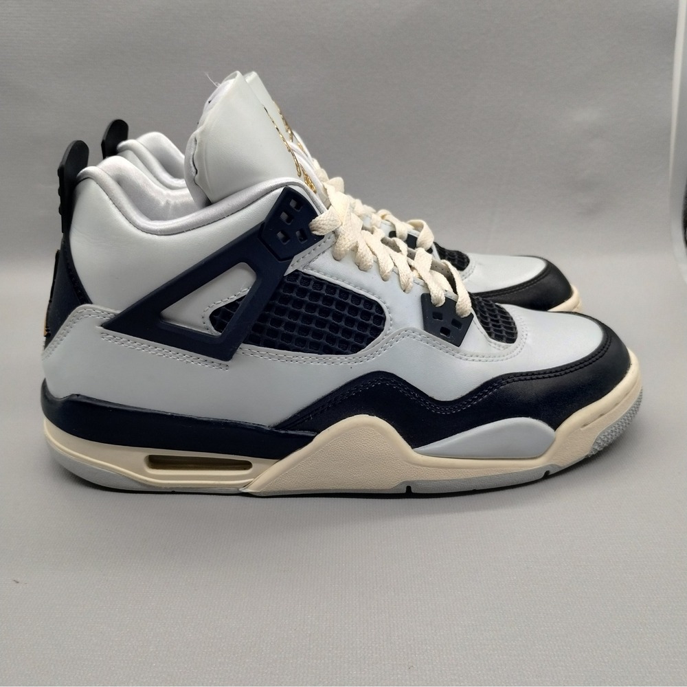 Air Jordan 4 Retro GS Platinum Gold Athletic Shoes Womens Size 8.5 Or Youth 7Y